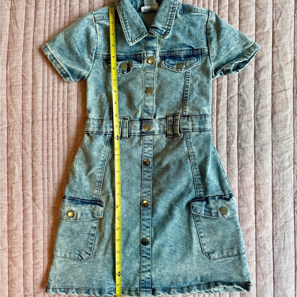 Rachel Zoe Kids Denim Cargo Dress Size 7 - Picture 6 of 7